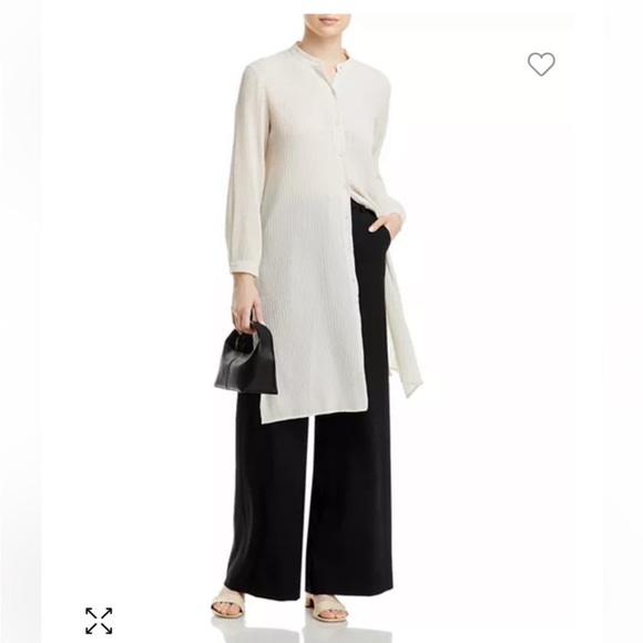 Eileen Fisher Tops - NWT EILEEN FISHER Accordion
Silk Jacquard Mandarin Collar
Long Shirt
